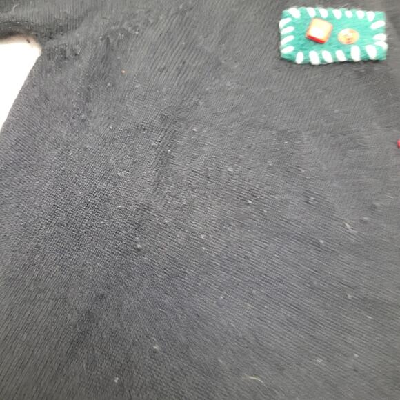 Apostrophe 100% cashmere Christmas holiday cardigan sweater embellishments - Picture 6 of 8